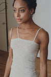 BASERANGE Ribbed Cotton Needle Tank Top Camisole TONI and TOTV Collection Made in Portugal BAS-TONI-RB-000-HUI Grey